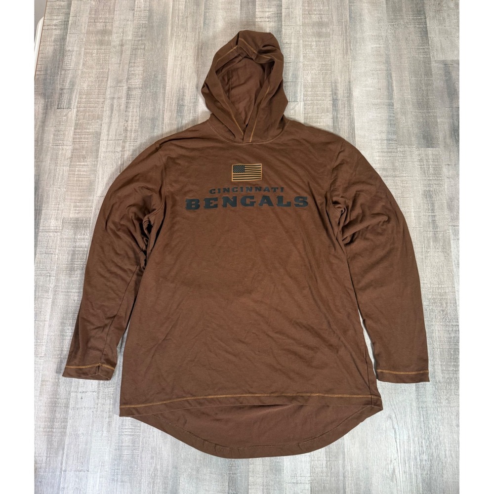 Nike Cincinnati Bengals Salute to Service Dri-FIT Hoodie Brown Mens Medium